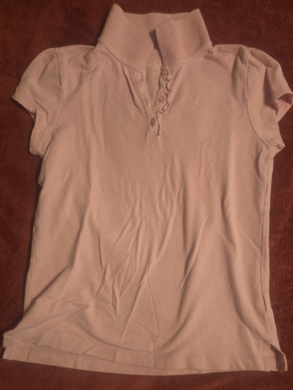 The Children's Place Light Pink Polo Shirt with Ruffled Placket